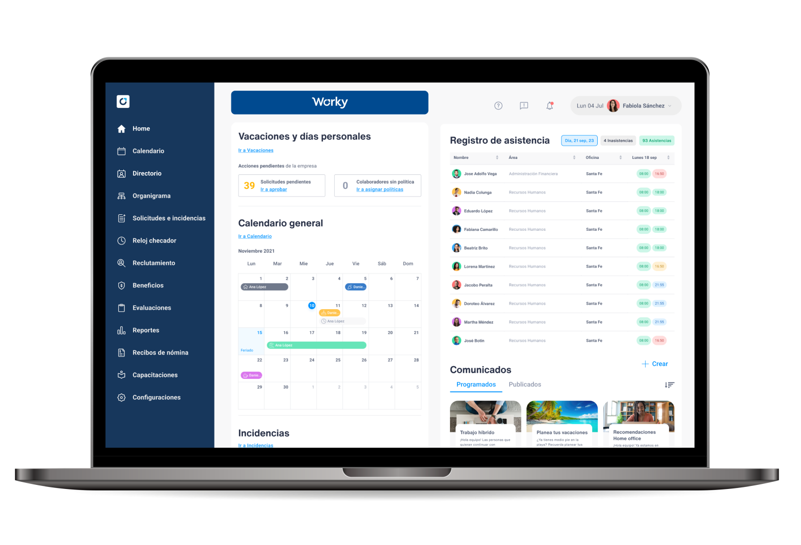 Worky Desktop Realiza los cálculos de nómina de tu empresa con Worky